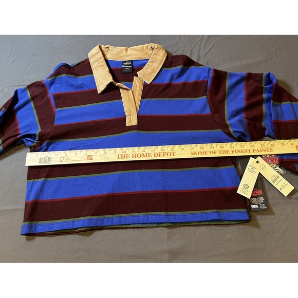 Netflix Stranger Things Cropped Rugby Polo Women's (L ) New w/ Tags & Patches - Picture 3 of 13